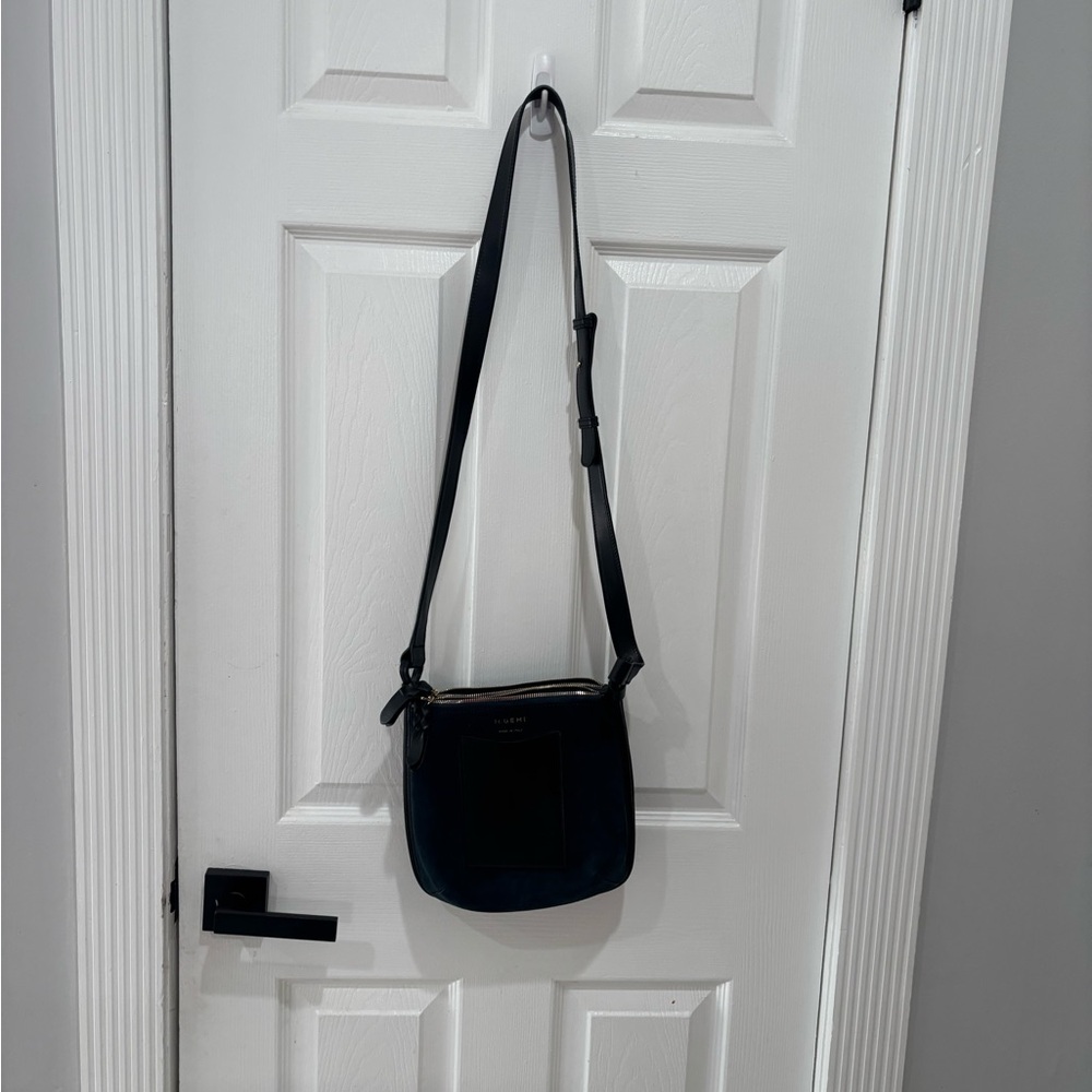 M. Gemi Teal and Black Leather Messenger Bag - Picture 13 of 13